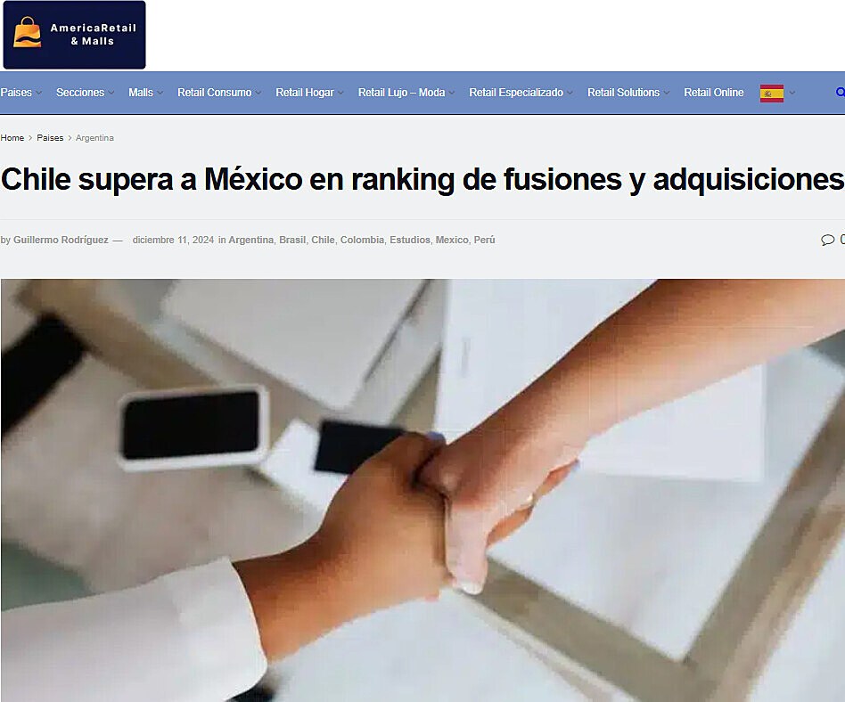 Chile supera a Mxico en ranking de fusiones y adquisiciones